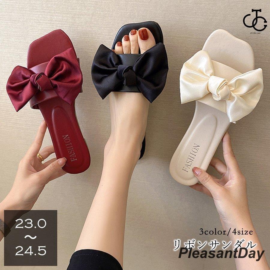 サンダル レディース リボン 蝶結び 夏