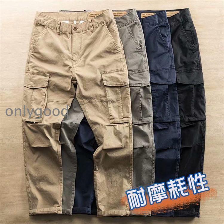 Skinney Pants - カーゴパンツ メンズ ミリタリー 多ポケット 無地 米軍 大きいサイズ ゆったり 多ポケット USAモデル 太め キャンプ ダンス 夏服