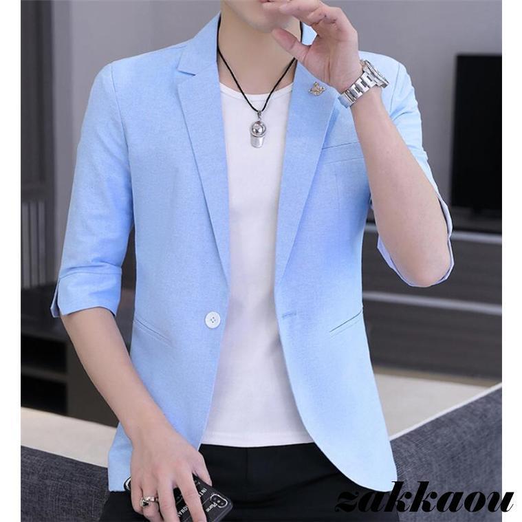 Tailored Jacket - テーラードジャケット メンズ サマージャケット 夏 薄手 ブレザー テーラード スリム 細身 紳士服 ホスト