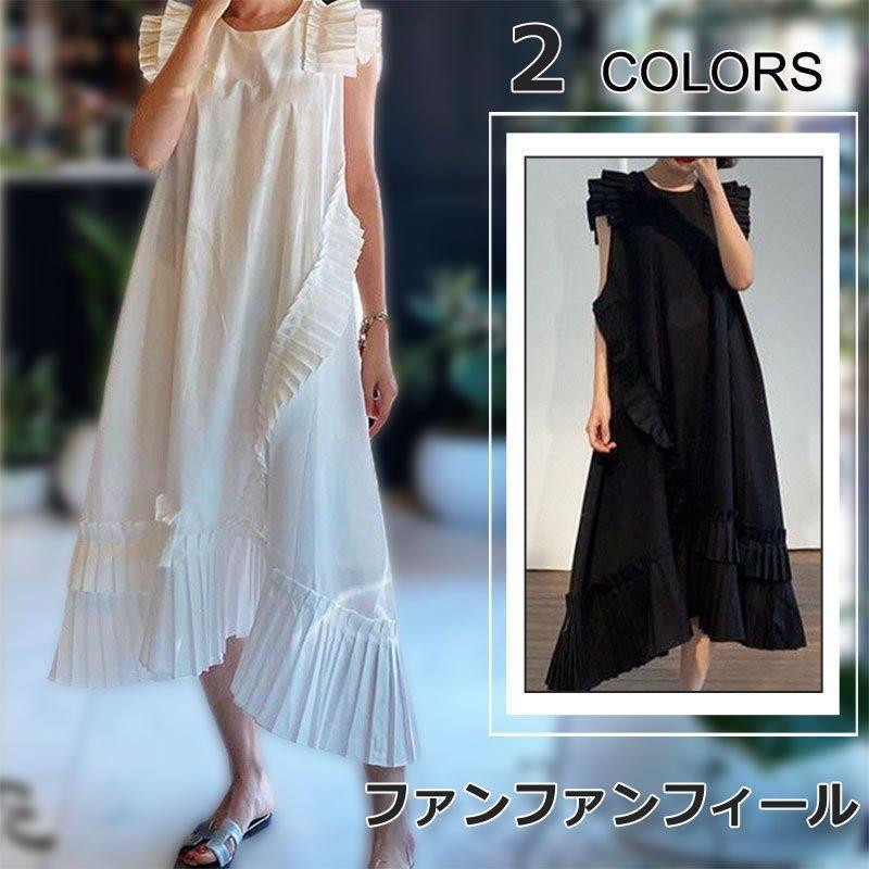 Rakuten - ワンピース レディース 40代マキシ 着痩せ 春 夏 ノースリーブワンピース きれいめ ロング丈プリーツスカート オシャレ結婚式ドレス お出かけ 30代 ゆったり