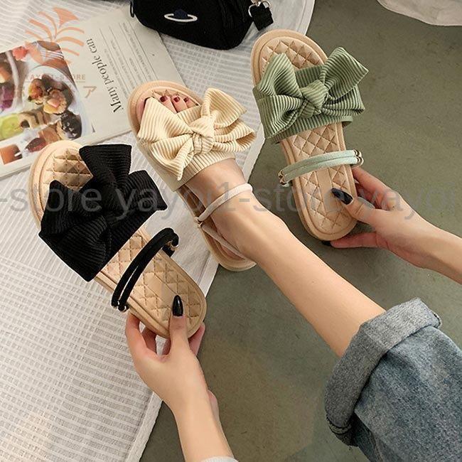 サンダル リボン レディース スリッパ フラットサンダル サマーサンダル 可愛い 夏シューズ ビーチサン..