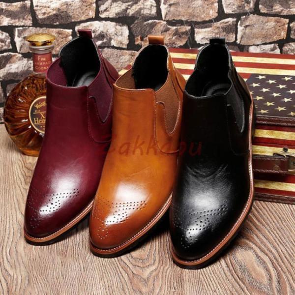 メンズ ショートブーツ ブーツ ワークブーツ 靴 ゴアサイド メ ンズブーツ エンジ ニアブーツ　バイク..