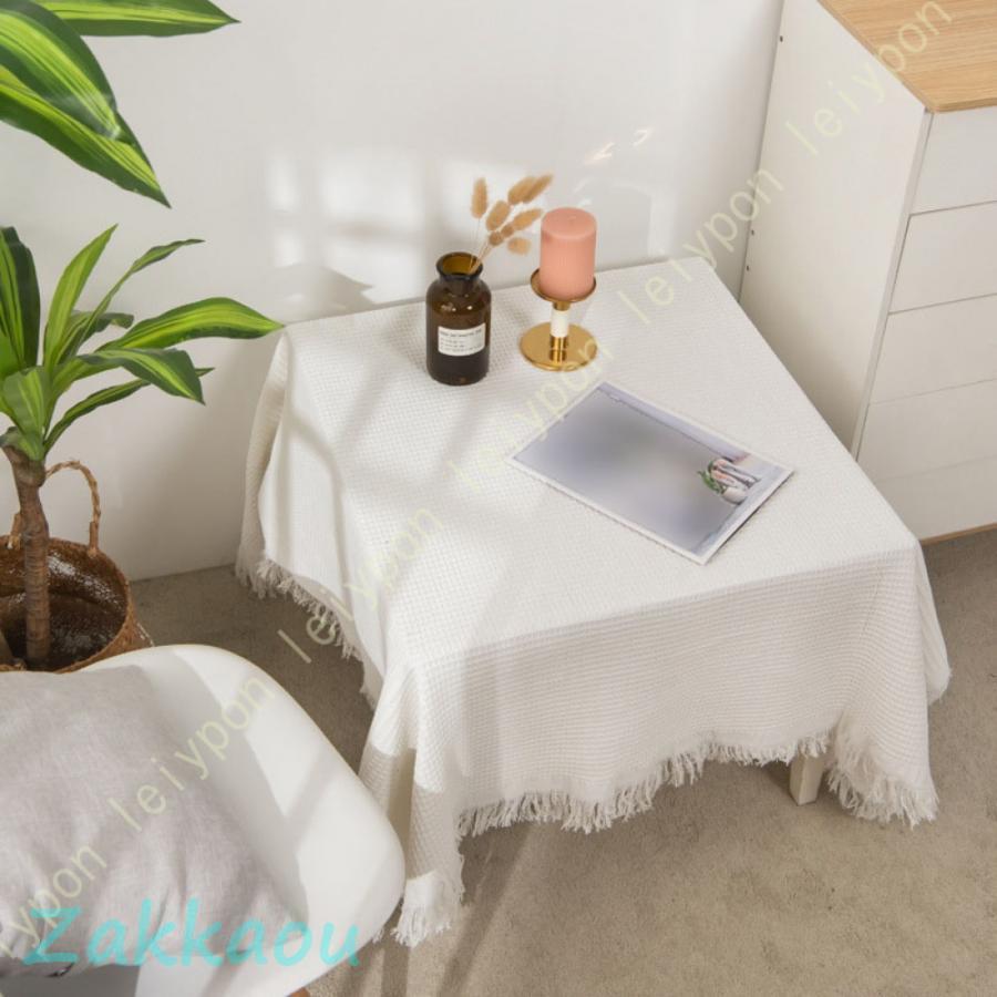 テーブルクロス 白 レース リネン 小さなテーブルクロス シングルソファカバー 小さなコーヒーテーブル用のテーブルクロス シンプル 北欧 長方形 正方形 円型