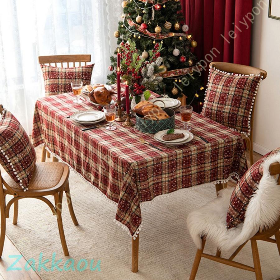 テーブルクロス クリスマス 赤 緑 チェック 長方形 ウォッシャブル 正方形 食卓カバー テーブルカバー テーブルくろす 北欧 おしゃれ 家庭用 耐熱 ずれにくい
