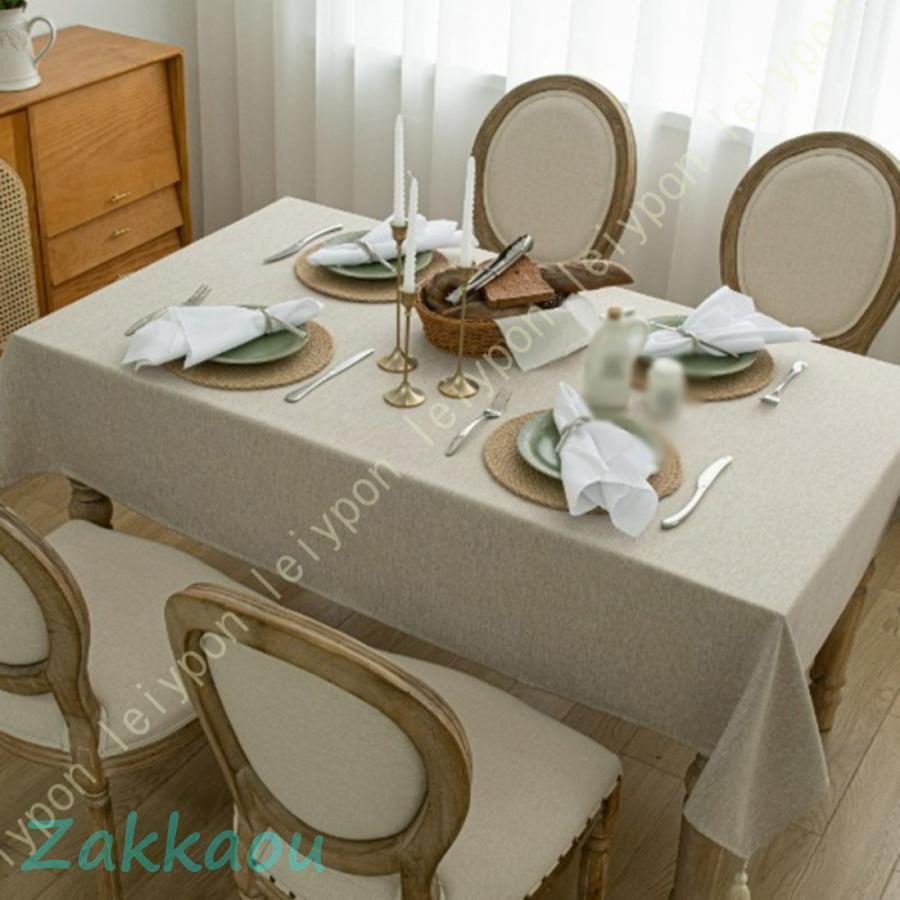 テーブルクロス 食卓カバー テーブル 格子柄 クロス テーブルマット デスク マット キズ防止 汚れ防止 デスクマット 長方形 コットン コットンリネン
