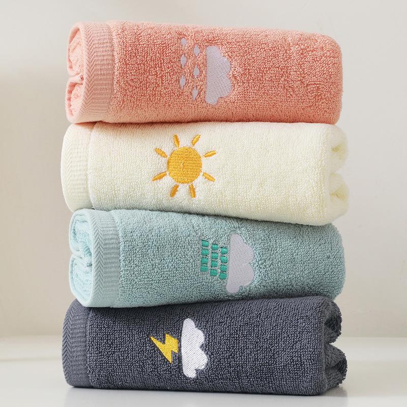 Rakuten - タオル フェイスタオル 34×74cm 5枚セット 綿100％ 豪華 厚手タオル 無地 丸洗い 夏タオル 吸水 通気性 タオルケット ホテル 厚手 四季 春 夏 秋 冬