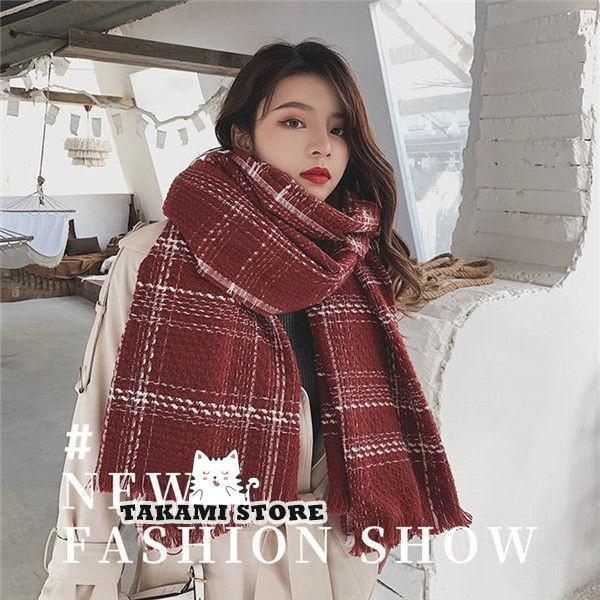 マフラー レディース メンズ 大判 フリンジ ストール 防寒 チェック柄 マフラー ロングマフラー 2019新..