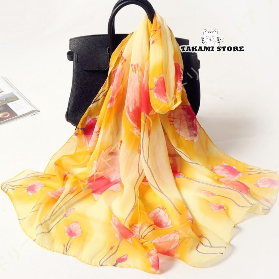 Cashmere - 花柄ストール ショール ガーゼストール 花柄 フラワー 柔らかい 優しい肌触り 小花 フリンジ 上品 エレガント パーティ 贈り物 スカーフ プレゼント UV 卒業式