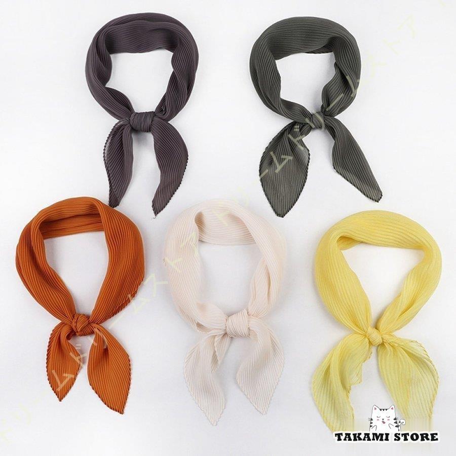 スカーフ 正方形 レディース シルクタッチ ストール バンダナ バッグスカーフ 無地 正方形 ショート レ..