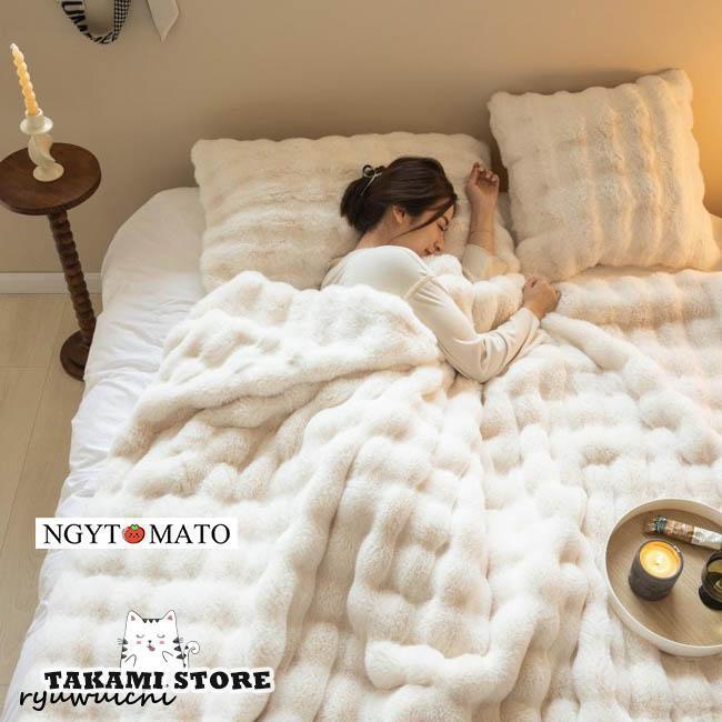 毛布 枕カバー付き ブランケット 厚手 大判 掛け布団 シングル ダブル もこもこ 暖かい 裏ボア 柔らかい 保温 防寒 ふわふわ 北欧 秋冬 洗える 毛布+枕カバー [2]
