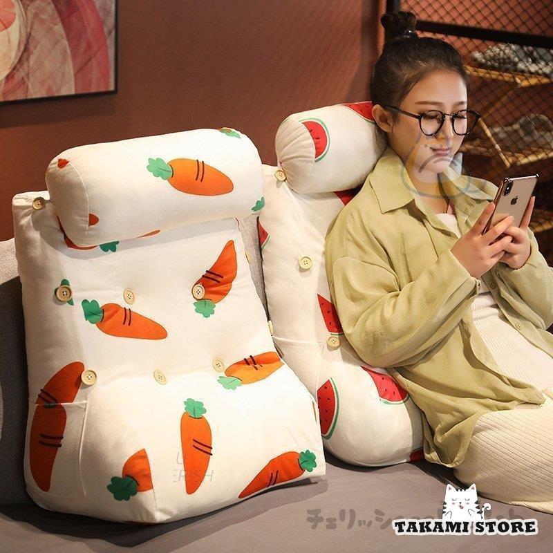 背もたれ クッション 大きい ソファー 腰枕 椅子用 背中 腰クッション ベット インテリア おしゃれ 55*..