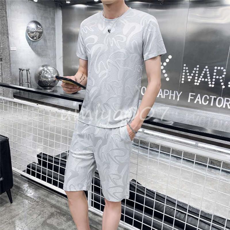 セットアップ メンズ 上下セット 2点セット Tシャツ 半袖 吸汗速乾 総柄 ショート...