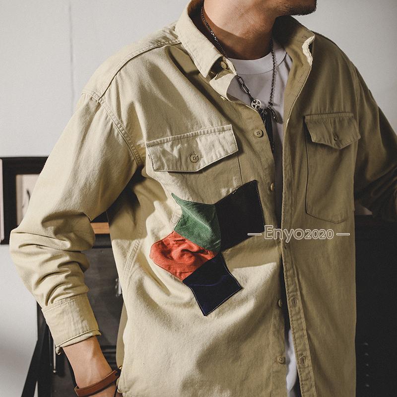 シャツ メンズ メンズシャツ メンズ 長袖シャツ ボタンダウンシャツ レトロ ミリタリーシャツ シャツジャケット 秋服 メンズ