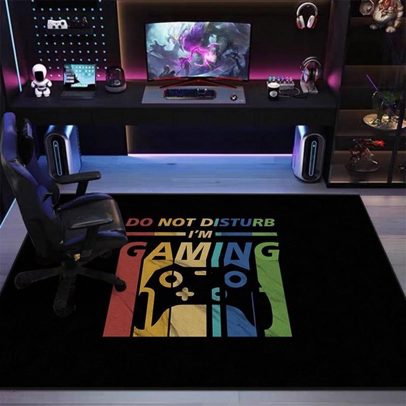 Mats - 床保護カーペット ゲーム機柄 ゲーミングチェアマット 子供部屋用 大判ラグ プリント ソフト 静電気防止 無臭 洗濯可 椅子用 オフィス