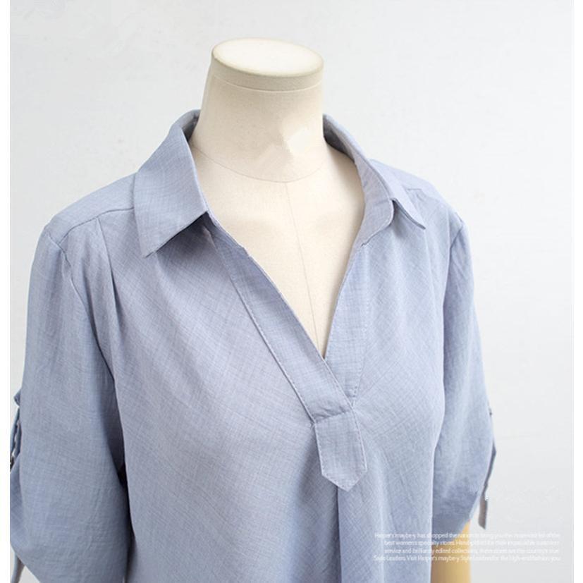 リアースワンのブラウス レディース 春 夏 春夏 白 シャツ トップス スキッパー きれいめ スキッパーシャツ 半袖 チュニック ロールアップ ホワイト｜アングル3