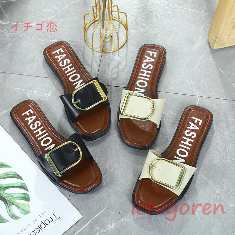Sports Sandal - サンダル レディース ミュール スリッパサンダル スリッパ レトロ 靴 夏 フラットサンダル 美脚 サマーサンダル 夏シューズ