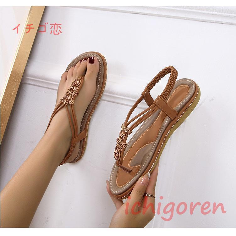 サンダル レディース 春夏 履き やすい フラットサンダル グラディエーター トングサンダル シュ ーズ ミュールサンダル ラインス トーン ビーチサンダル 美脚