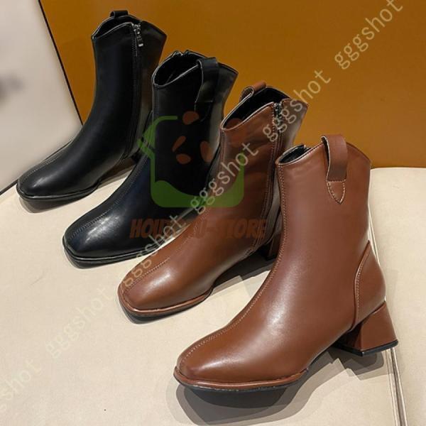 ショートブーツ 革 ブーツ レディース サイドファスナー付き ストレッチブーツ ソックスブーツ チェルシーブーツ アンクルブーツ 厚底ブーツ 通勤 カジュアル