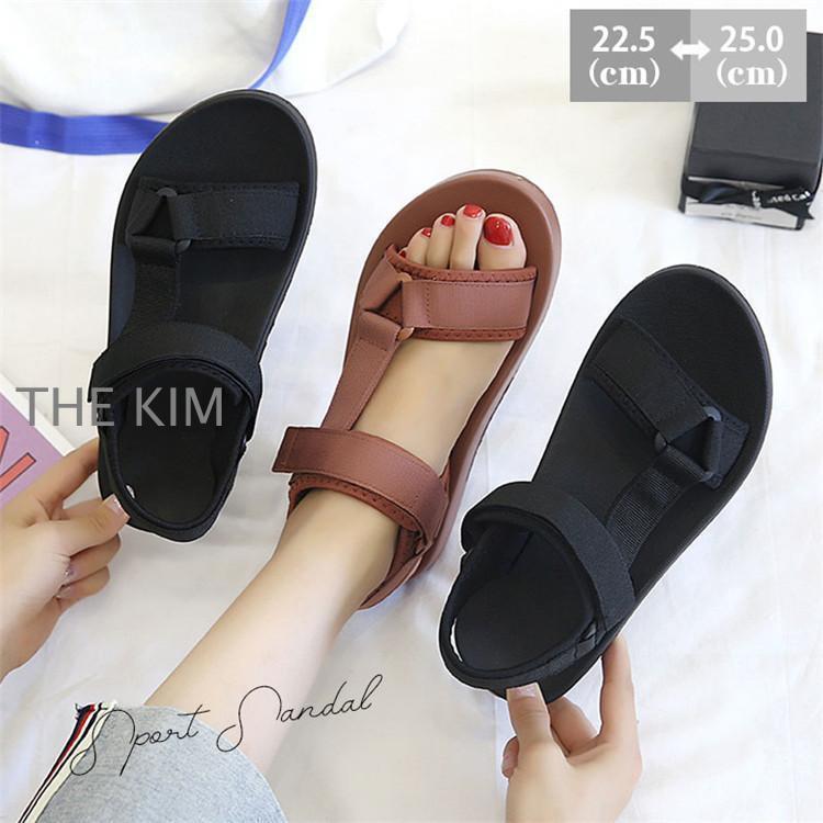 サンダル レディース スポーツサンダル 歩きやすい 走れる スポーツシューズ アウトドア カジュアル 夏向き フラットソール ビーチサンダル ぺたんこ