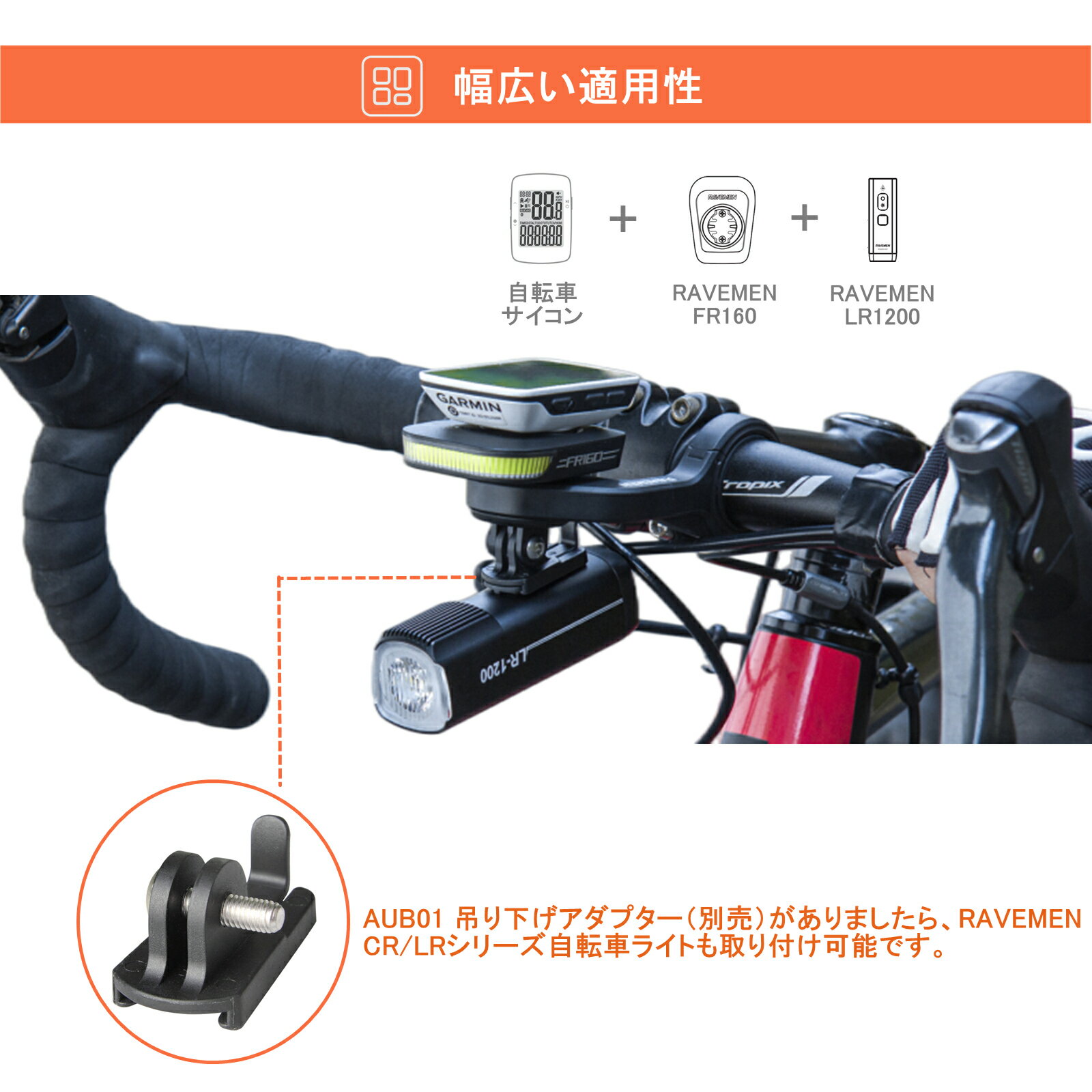 RAVEMEN AOM01 サイコンマウント ガーミンマウント サイクルコンピューター マウン...