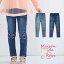 【SALE】【旧モデル】ストレッチ ジーンズ 猫 ≪全2色≫ デニム パンツ ねこ ネコ ロングパンツ ボトムス ボトム ストレッチ ウエストゴム 子供服 子ども服 女の子 ガーリー キッズ かわいい 100 110 120 130 140cm ディープブルー ライトブルー 780円