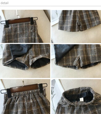 ☆チェック柄キュロット ショートパンツ ≪全1色≫ 90cm 100cm 110cm 120cm 130cm 子ども服 女の子 秋服 冬服 カジュアル キッズ プチプラ ジュニア おしゃれ 安い かわいい 新作