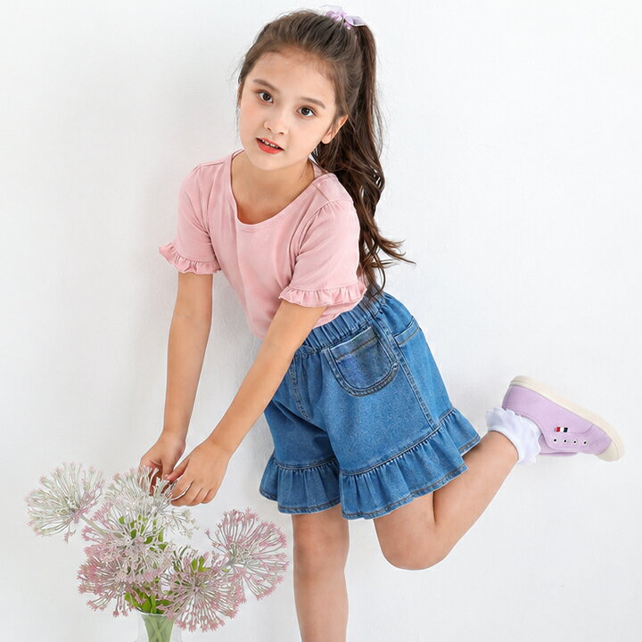 【7/5限定★LINE12%OFF】スカート デニム フリル 女の子 こども服 キッズ 即納 ボト...