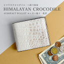二つ折り財布 クロコダイル ヒマラヤ 紙幣入れ 小銭入れ無し キャッシュレス レディース メンズ ワニ革 鰐革 本物 白 ホワイト 送料無料 金運 風水 プレゼ...