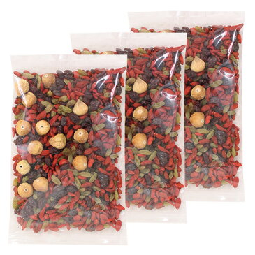 【送料無料】4種類のミックスドライフルーツ 250g×3個セット 有機レーズン・グリーンレーズン・クコの実・いちじく 砂糖不使用 オイル不使用 無添加 ローフード 酵素 ダイエット