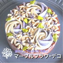 【 入学祝・母の日】】 フラワー チョコケーキ マーブルフラワーデコ（紫）ローチョコレート 4号 有機カカオ 使用 ロースイーツ 乳 卵 小麦 不使用 対応 誕生日ケーキ お取り寄せ ベジタリアン ローケーキ 日付 指定 可能 ダイエット 中鎖脂肪酸 MCT お祝い プレゼントの商品画像