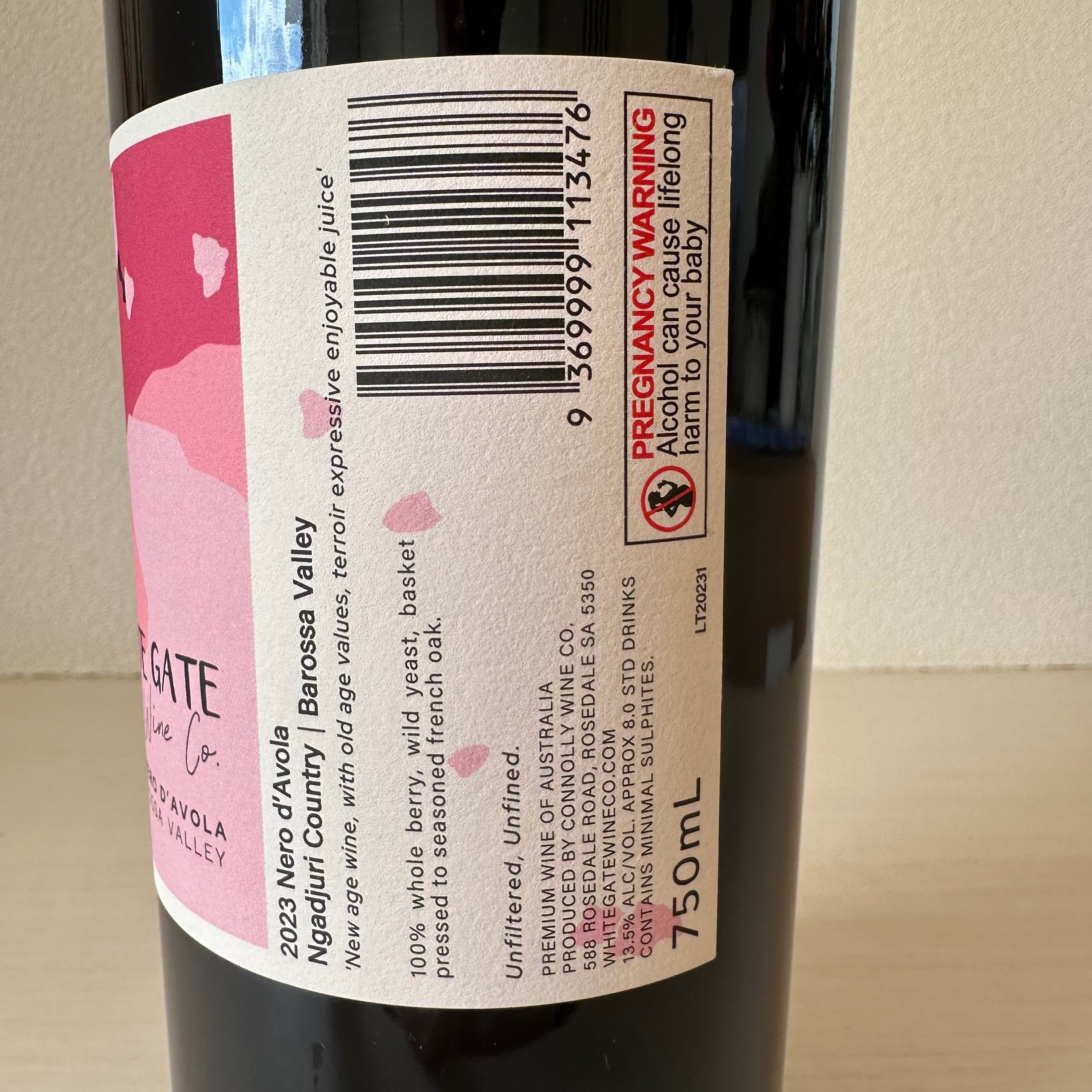 【クール便】【あす楽】オーストラリアワイン 自然派ワイン ナチュラルワイン 2023 Nero d’Avola（ネロ・ダーヴォラ） 赤ワイン White Gate Wine Co. 野生酵母 無清澄 無濾過 750ml rawwine-10000043 ナチュラルワイン蔵 サンプル画像3