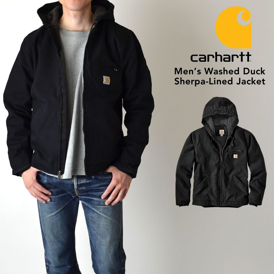 【お買物マラソン期間限定！最大2000円引きクーポン対象！】Carhartt カーハート104392 WASHED DUCK SHERPA-LINED JACKET ウォッシュド ダック シャルパラ ジャケット パーカー アウター アメカジ ワーク