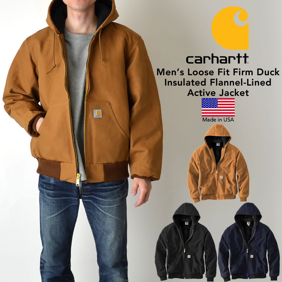 【お買物マラソン期間限定！最大2000円引きクーポン対象！】Carhartt カーハート J140 DUCK QUILTED FLANNEL-LINED JACKET アクティブジャケット MADE IN USA パーカー アウター アメカジ ワーク