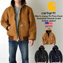 カーハート ジャケット メンズ Carhartt カーハート J140 DUCK QUILTED FLANNEL-LINED JACKET アクティブジャケット MADE IN USA パーカー アウター アメカジ ワーク