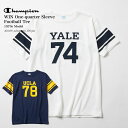 【期間限定10％OFFクーポン対象！】Champion チャンピオン TRUE TO ARCHIVES WIN ONE-QUARTER SLEEVE FOOTBALL TEE トルートゥーアーカイブス カレッジフットボールTシャツ YALE UCLA 1970S Model 日本製 C3-R339