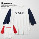 Champion チャンピオン TRUE TO ARCHIVES V44 THREE-QUATER SLEEVE BEASBALL SHIRT YALE CORNELL トルートゥーアーカイブス 3/4スリーブベースボールTシャツ 日本製 C3-R414