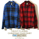 FIVE BROTHER Authentic ヘビーフランネル チンストラップ オーバーシャツ ネルシャツ カスタム別注モデル