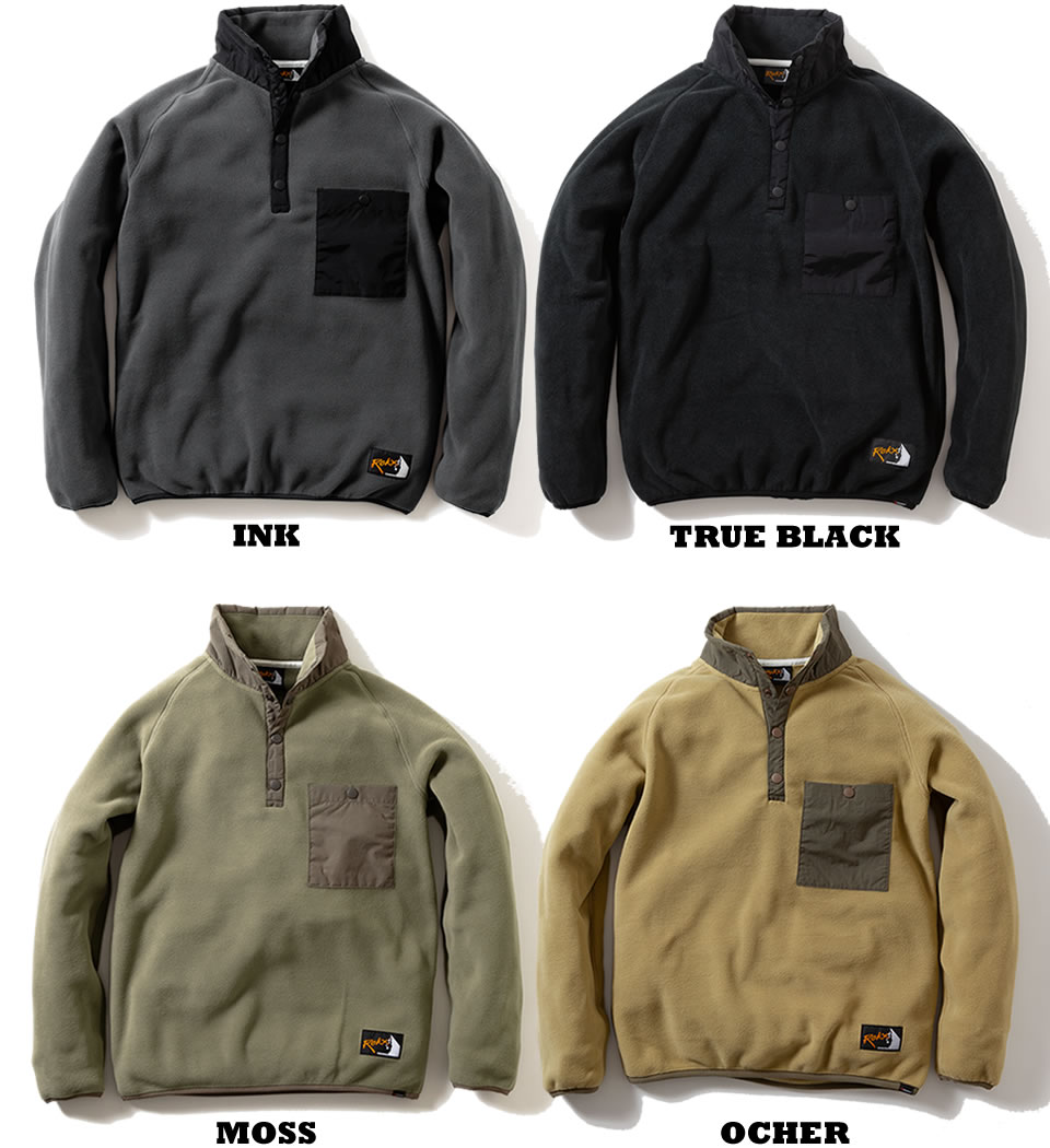 Ray Clothing Co.のROKX ロックス CLASSIC 200 FLEECE SNAP TOP クラシック200フリーススナップトップ ポーラーテック RXMF194089｜アングル3