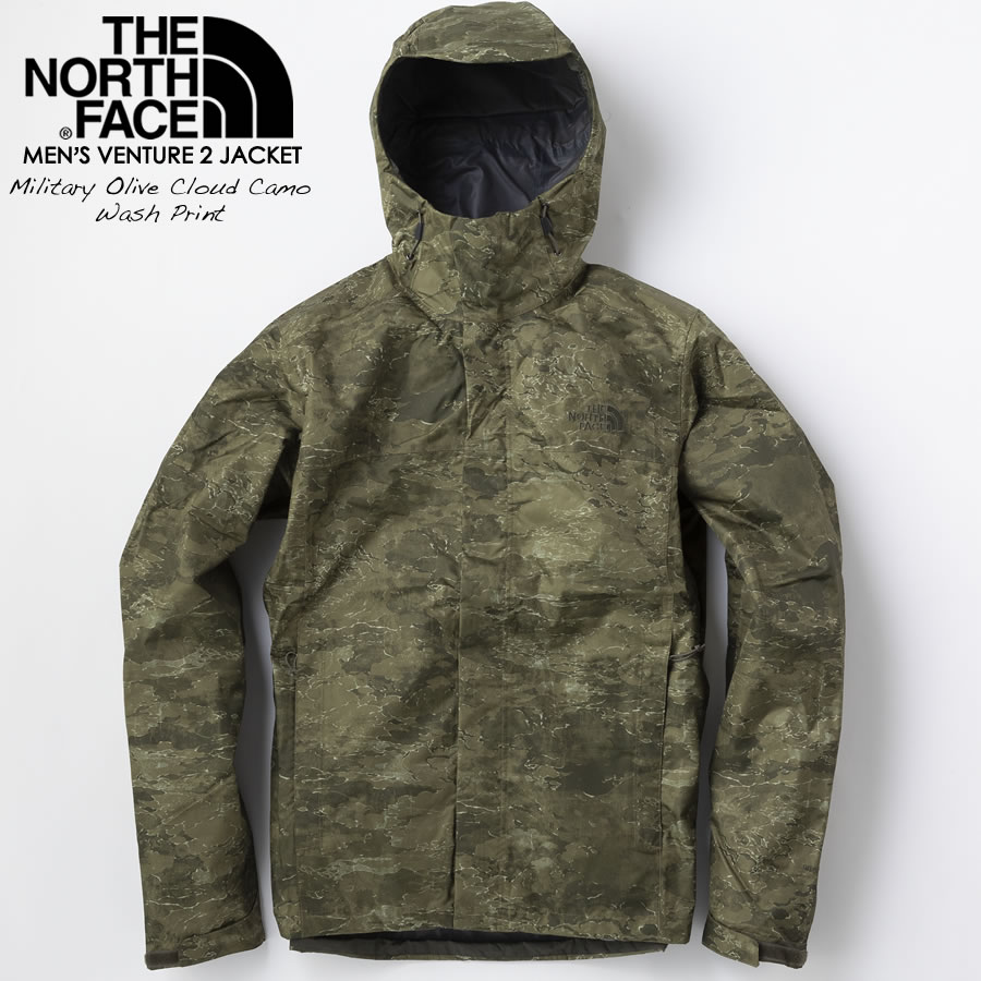 The North Face ノースフェイス Men's VENTURE 2 JACKET CLOUD CAMO メンズ ベンチャー2ジャケット マウンテンパーカー ミリタリー クラウドカモ