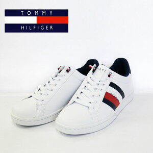 【TOMMY HILFIGER】トミーヒルフィガー LECTERN レクターン　ホワイトマルチ　スニーカートリコロール 靴 ローカット メンズ シンプル 白 ストライプ サイドライン ロゴ