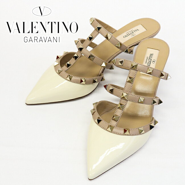 【VALENTINO】ヴァレンティノ Garavani TW2S0V23 VNW L62 ROCKSTUD ロックスタッズサンダル ミュール レザー LIGHT IVORY/POUDRE アイボリー バレンティノ バレンチノのサムネイル