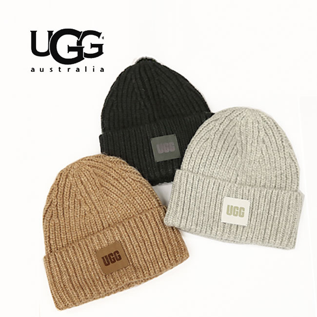 【UGG】アグ 20061 W CHUNKY RIB BEANIE チャンキーリブビーニーロゴ リブ ロゴ ビーニー ニット帽 レディース メンズ ユニセックス プレゼント ギフト 防寒のサムネイル