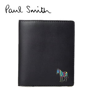 【Paul Smith】ポールスミス M2A6388 GZEBRA 79 BLACK 2つ折りカード財布 カードケース メンズ レザー プレゼント ブラック