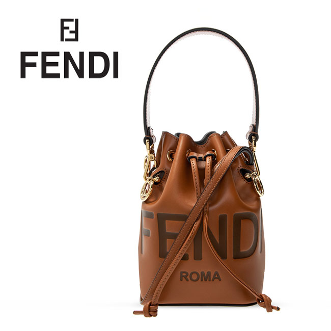 【FENDI】フェンディ 8SB010 AC9L F0QVK レザーショルダー MONTRESOR モントレゾール スモール バケットバッグ ハンドバッグ ショルダーバッグ ロゴ　レディース バッグ ブラウンのサムネイル