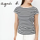 agnes b. アニエスベー フェム E057JA93 レディースボーダーTシャツ ラウンドネック クルーネック コットン カットソー