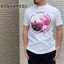 DSQUARED2 ディースクエアード S71GD1248　S23009 メンズ半袖Tシャツ COOL FIT T-Shirt カットソー クルーネック ロゴT コットン 100 ホワイト 白 メンズ M L XL 大きいサイズ