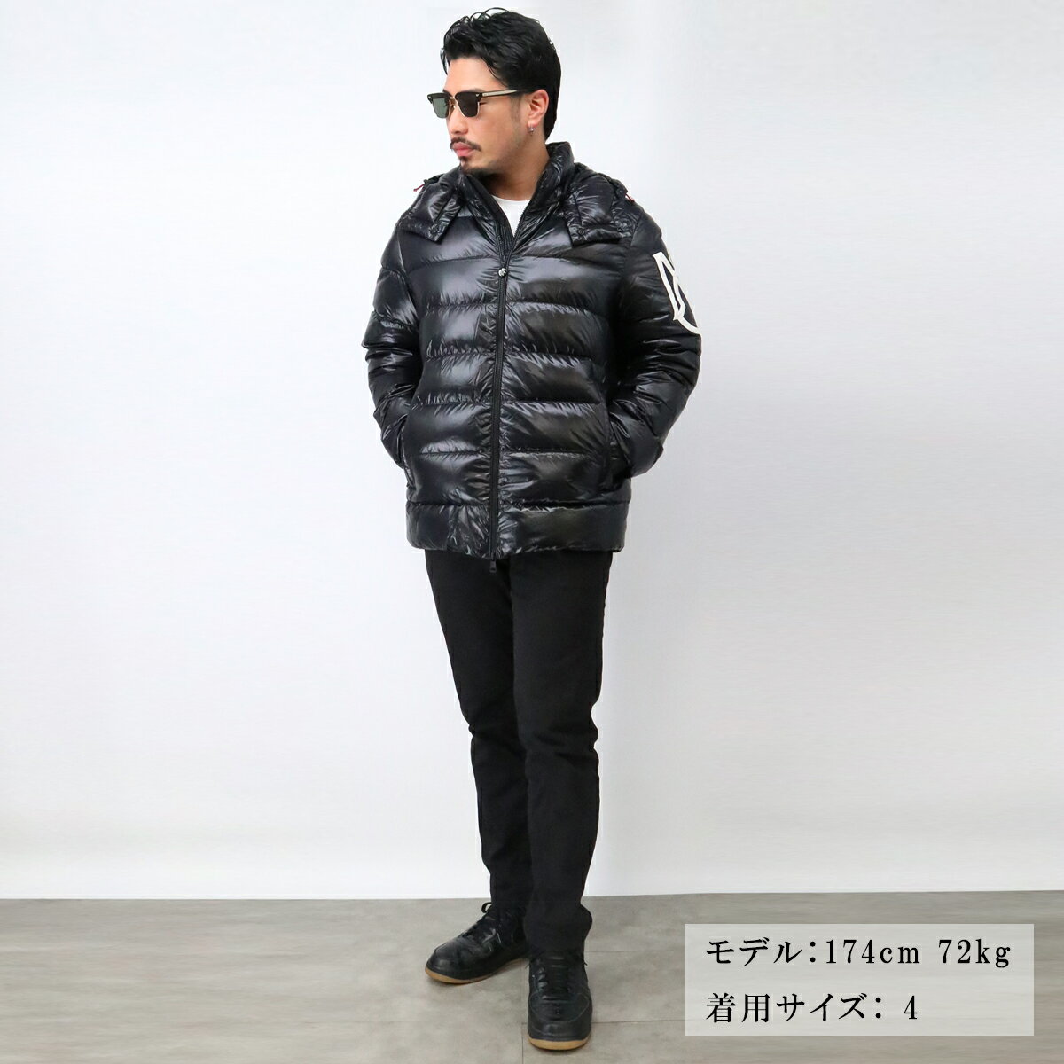 MONCLER モンクレール SAULX JACKET メンズダウンジャケット 1A00007 5963V 999 BLACK ダウンコート アウター フード ロゴ ショートダウン メンズサイズ ブランド【cp_0122】【cp_2000】