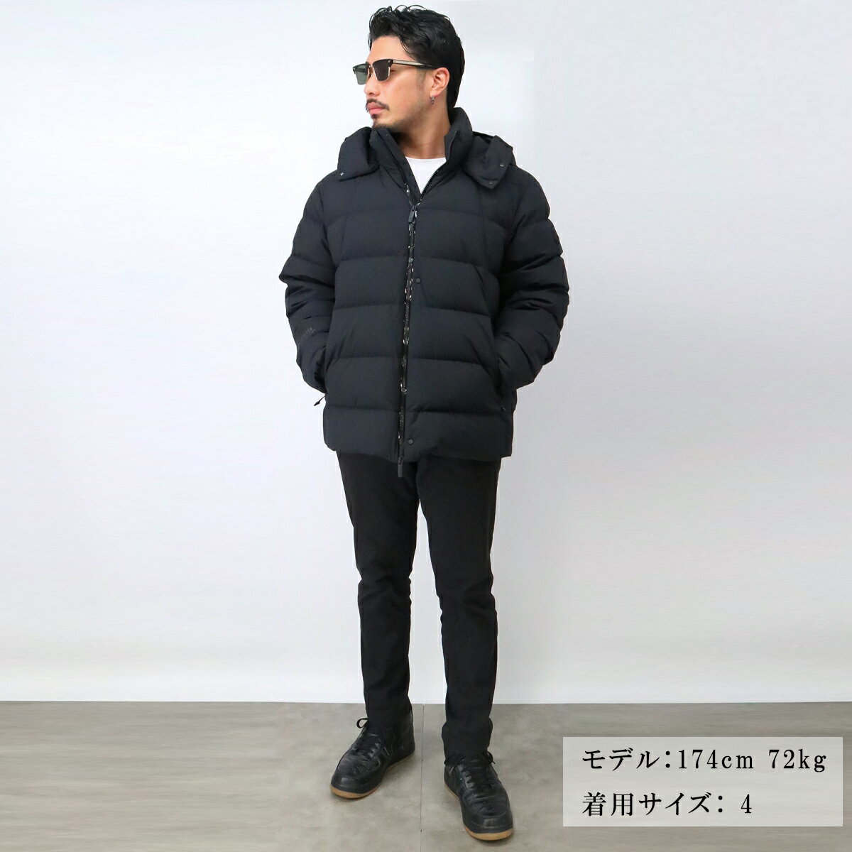 MONCLER モンクレール SABOR JACKET メンズダウンジャケット 1A00041 5958J 999 BLACK ダウンコート ゴアテックス アウター フード ロゴ ショートダウン 防寒 ブランド【cp_0122】【cp_2000】