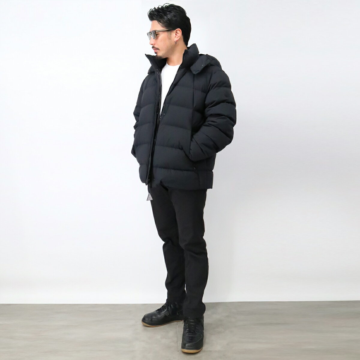 MONCLER モンクレール SABOR JACKET メンズダウンジャケット 1A00041 5958J 999 BLACK ダウンコート ゴアテックス アウター フード ロゴ ショートダウン 防寒 ブランド【cp_0122】【cp_2000】
