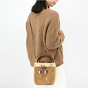 ANYA HINDMARCH アニヤ ハインドマーチ 5050925182447 アイズ ドローストリング クロスボディ Shearling in Suede in Acorn ウール ショルダーバッグ 2WAYハンドバッグ レディース 鞄